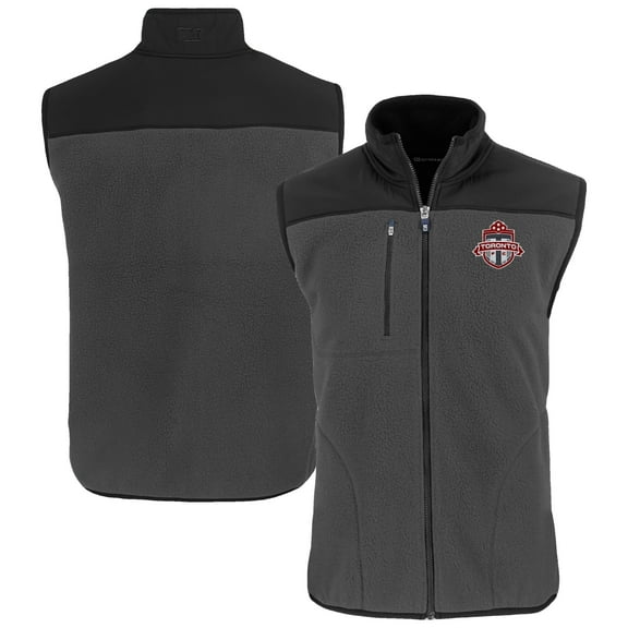 Men's-Cutter & Buck  Gray Toronto FC Cascade Eco Fleece Vest