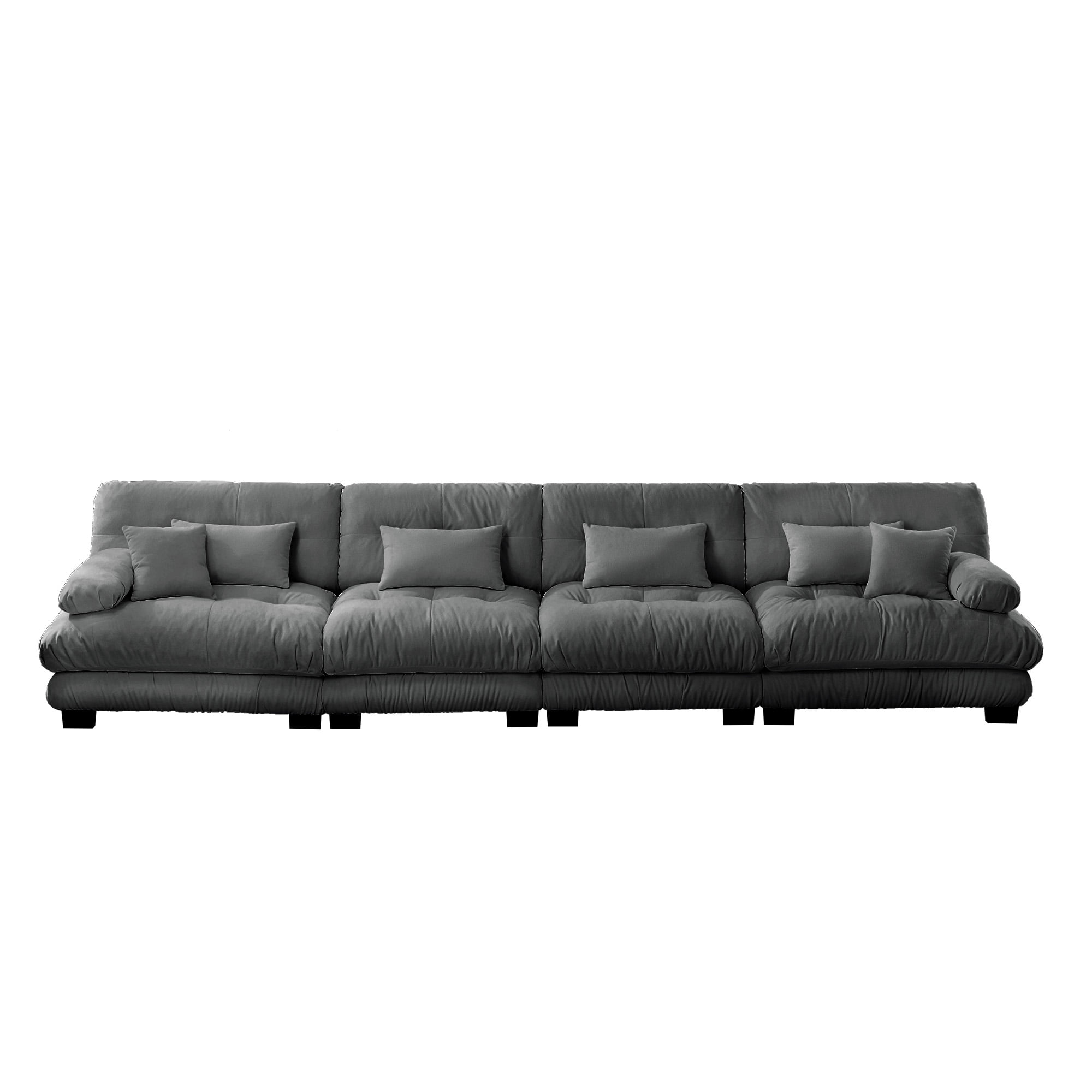 Gewnee 4-Seater Gray ,Chenille Sectional Sofa Modular Deep Seat Sofa Couch , Chenille Sofa Comfy Upholstered Sofa for Living Room