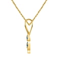 thumbnail image 3 of AoneJewelry Blue Diamond 1.00 Carat Double Heart Pendant In 10K Solid Rose White & Yellow Gold, 3 of 5