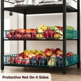 thumbnail image 4 of Kitchen Bakers Rack, Microwave Oven Stand with 2 Large Wire Basket, Industrial Coffee Bar Station, 5-Tier Kitchen Utility Storage Shelf with 8 Hooks for Spice, Pots Organizer, Rustic Black, 4 of 7
