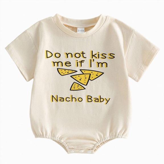 Baby Onesies Boy Do Not Kiss Me If I'm Nacho Baby Baby Newborn Boy Short Sleeve Neutral Baby Clothes Girl Romper