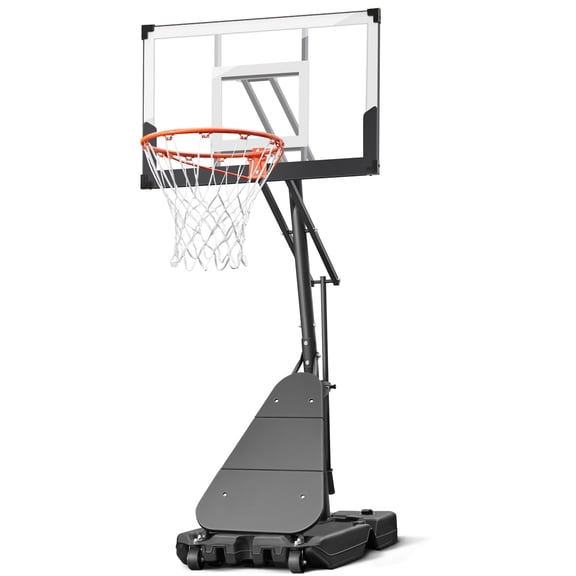 SERAY Adjustable Basketball Hoop 3.4-10 Feet, Portable Basketball Goal with 40 Inch Shatterproof Backboard & Wheels, Indoor/Outdoor Basketball System for Kids, Teens & Adults