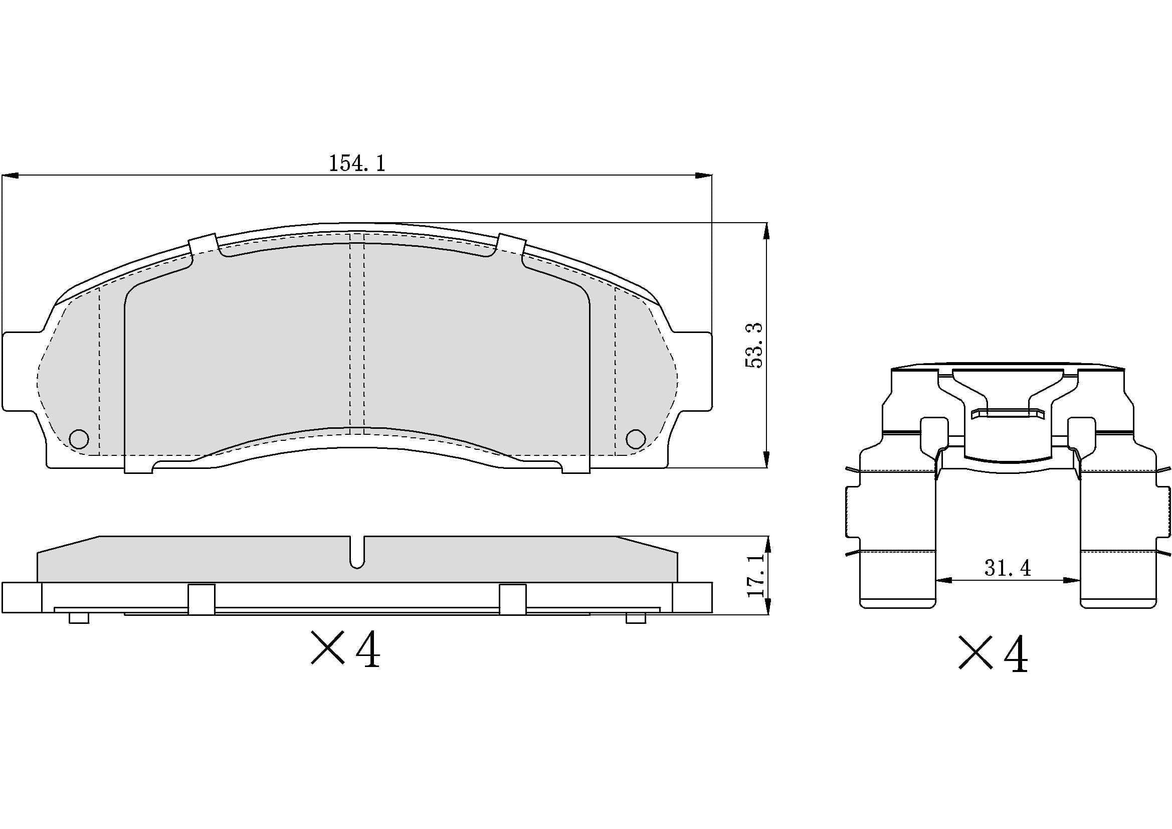 Winstop Brake Pad Set, Front WS.0833.0.C, Ford Ranger 2011-2003
