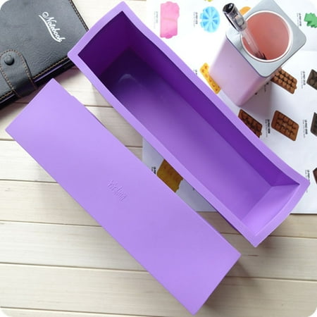 Round Bread Mold Basic 1.2 L Rectangle Silicone Mould for Homemade Craft Soap Mold, Cake Mold, Loaf Toast Bread Pastry Molds ()