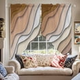 thumbnail image 4 of Swag Curtain Valances Ombre Brown Swag Valances for Kitchen Windows Abstract Geometric Short Topper Curtains Valance Tier Pair for Kitchen Bedroom Living Room Bathroom 28"x36", 4 of 8