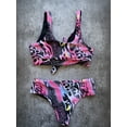 thumbnail image 5 of LIORA Women Two Pieces Bathing Suit Tie Knot Front Tops with High Waisted Bottom Bikini Set Swimsuit, 5 of 6