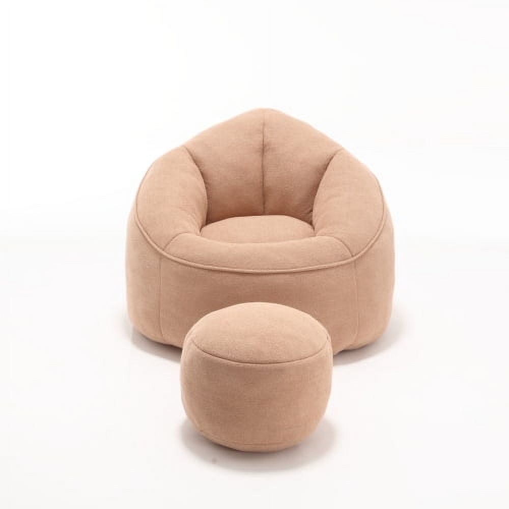 Armrest Bean Bag Chairs with Filler Comfy Bean Bag Chair for Adults and Kids Soft Microfiber Velvet Floor Sofa for Living Room Bedroom No Assembly Required Bag with Footrest