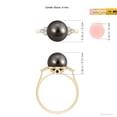 thumbnail image 4 of ANGARA Tahitian Cultured Pearl Ring with Trio Diamonds in 14K Yellow Gold for Women | June Birthstone, Birthday, Anniversary, Jewelry Gift for Women | Pearl Ring, 4 of 8