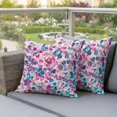 thumbnail image 4 of Colorful Floral Pillow Covers 2 Pack Spring Abstract Red Blue Flower Art Garden Pillowcase Waterproof Outdoor Throw Pillow Cover for Patio Garden Square Cushion 18”x18”, 4 of 9
