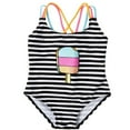 thumbnail image 1 of Maillot de Bain une Pièce pour Bébé Fille Rayé Imprimé Crème Glacée, 1 of 5