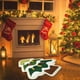 thumbnail image 4 of pstuiky Alfombras navideñas para baño, sala de estar, alfombra verde, absorbente, lavable, suave y gruesa para bañera o ducha., 4 of 6