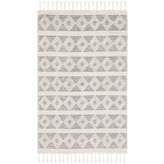 SAFAVIEH Natura Alondra Southwestern Wool Area Rug, Ivory/Black, 3' x 5'