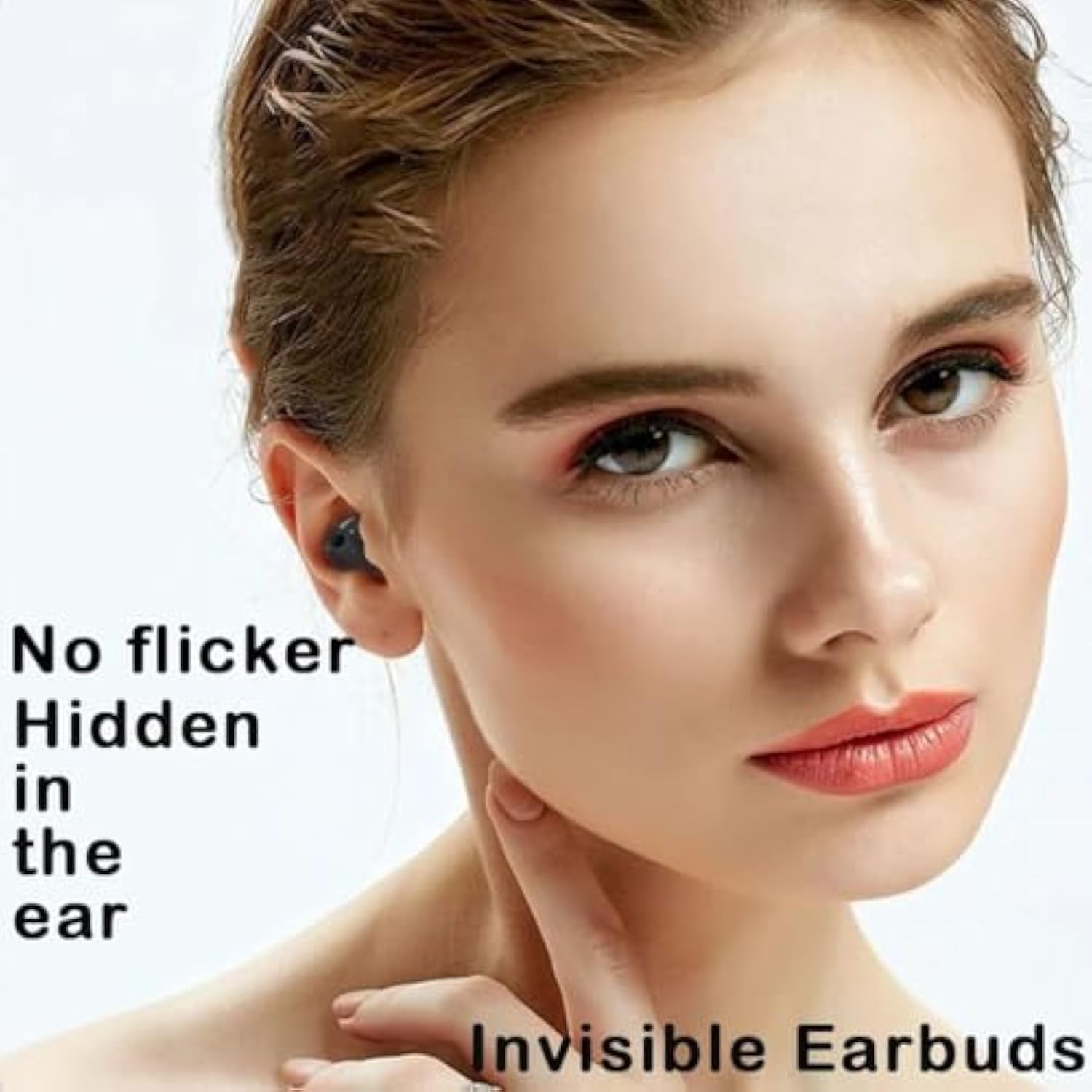 Vipbugo Invisible Sleep Wireless Earphone Ipx5 Waterproof, Vipbu Sleeping Earbuds for Side Sleepers Built-in Mic, Thin Invisible Sleep Earbuds for Sleep, Work, Music, Family (Black+White)