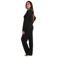 thumbnail image 2 of Just Love Women’s Cotton Pajama Set – Long Sleeve Top & Sleep Pants with Pockets – Soft Jersey Knit (Black - Heart Sleep, Medium), 2 of 3