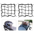 thumbnail image 1 of Paquete de 2 redes para casco de motocicleta, 30x30cm, red elástica para motocicleta, cubierta de carga para bicicleta, ganchos para MTB, cuerdas elásticas retráctiles, 1 of 5