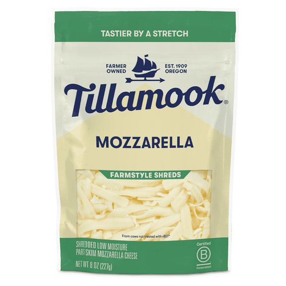 Tillamook Mozzarella Shredded Cheese, 8 oz