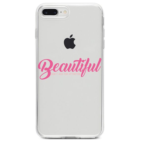 DistinctInk Clear Shockproof Hybrid Case for iPhone 7 PLUS / 8 PLUS (5.5" Screen) TPU Bumper Acrylic Back Tempered Glass Screen Protector - Beautiful Don't Ask for Attention