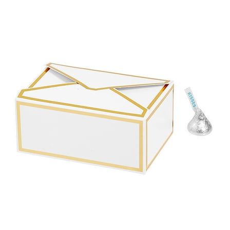 Fun Express Envelope Favor Box with Gold Trim - 12 Pieces