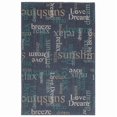 thumbnail image 1 of Trans-Ocean Imports RVI58765333 4 ft. 10 in. x 7 ft. 6 in. Liora Manne Riviera Happy Words Indoor & Outdoor Rug - Navy, 1 of 1