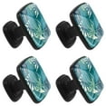 thumbnail image 2 of 4 Pcs Square Cabinet Handle Cupboard Knob Drawer Pulls Handle Tropical Plant Leaves Drawer Knobs with Screws Furniture Decoration, 2 of 7