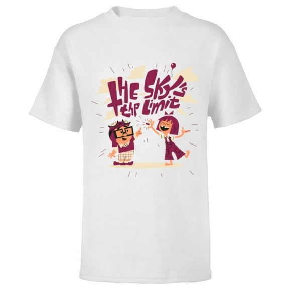 Disney and Pixar’s Up Carl and Ellie The Sky’s the Limit - Short Sleeve T-Shirt for Kids - Customized-White
