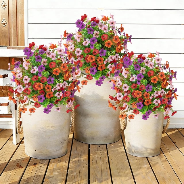 Artificial Flower Ground Stake for Patio Decor - Realistic Outdoor Greenery with Durable Weather-Resistant Plastic