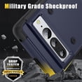 thumbnail image 2 of Jiahe Cover for Google Pixel 7 Pro, Rugged Shockproof Hard PC Case,With Built-in Foldable Invisible Kickstand Heavy Duty Case Cover, navyblue, 2 of 7