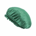 thumbnail image 2 of Coiffure Imitation Soie Dentelle Casquette Ronde Bonnet de Sommeil Bonnet de Chimiothérapie Beauté et Coiffure Extra Large Bonnet de Satin Réglable Réversible Bonnet de Sommeil Bouclé Cheveux Naturels, 2 of 8