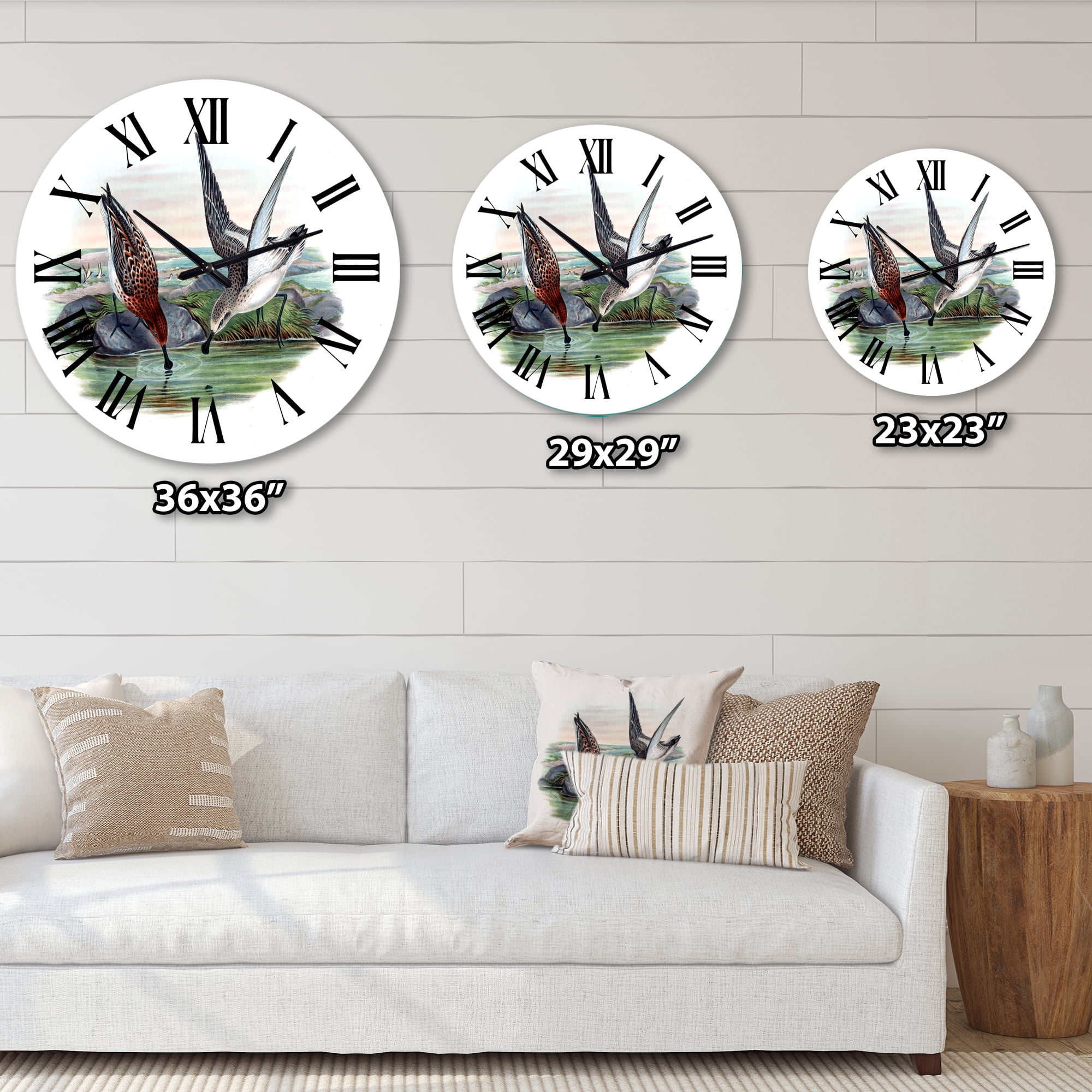 Designart 1 in Quartz Farmhouse Wall Clock