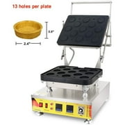 Techtongda Egg Tarte Pie Waffle Machine Tart Shell Machine Electric Commercial Custard Tart Shell Maker 13 Holes