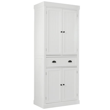 Gymax Kitchen Cabinet Pantry Cupboard Freestanding W/Adjustable Shelves ...