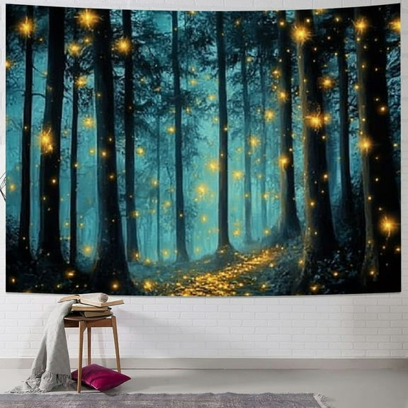 Patifu Fireflies Tapestry Wall Hanging Unique Style Graphic Art for Home Decor Living Room Bedroom Apartment Farmhouse Dorm 40x30inch