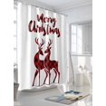 thumbnail image 3 of Merry Christmas Standard Shower Curtain Set, Waterproof Shower Curtains for Bathroom, Plaid Xmas Elk Seasonal Winter Holiday Washable Fabric Cloth Bath Curtain for Bathtub with Hooks 72x72 Inches, 3 of 6