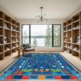 thumbnail image 2 of ODIKA 4'x6' Machine Washable Non-Slip Area Rug, Geometric Navy Blue High Traffic Rug, Blue, 1019893, 2 of 7
