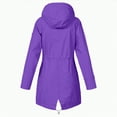 thumbnail image 3 of Godom Women's Waterproof Rain Jacket Lightweight Waterproof Lightweight Outdoor Hiking Travel Camp Full Zip Long Hooded Trench, 3 of 5