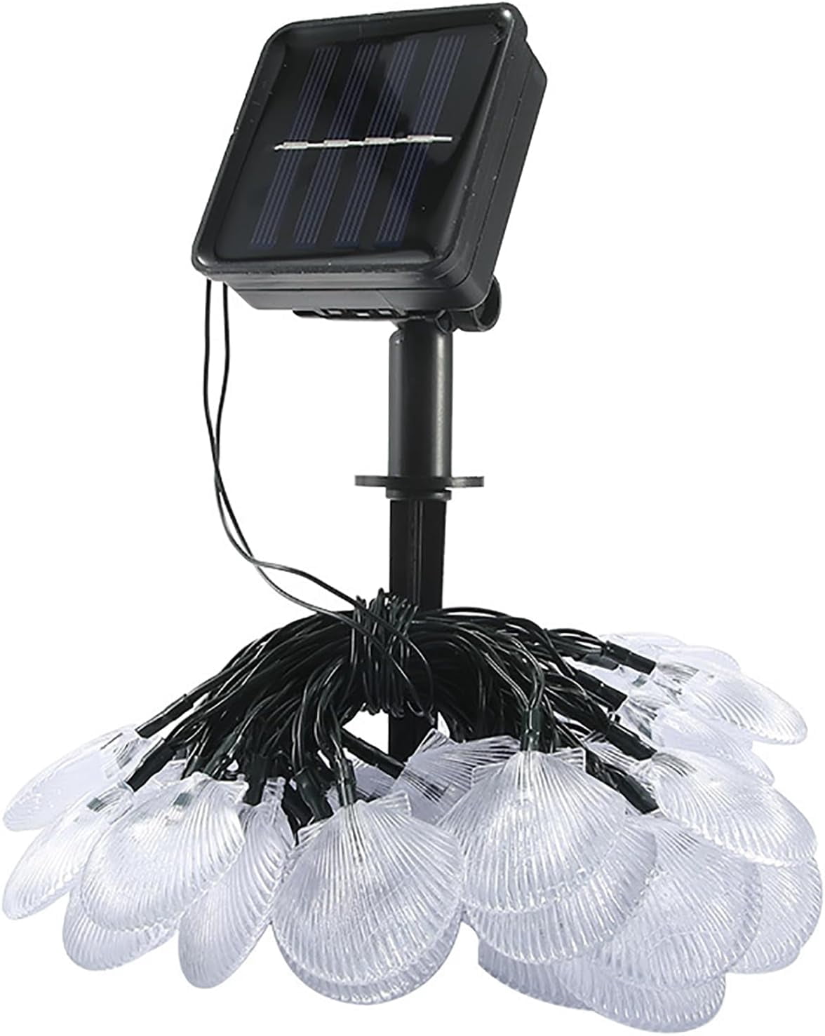 Solar Seashell String Lights 16.4FT 30LED Waterproof 8 Modes Sea Shell String Lights Ocean Theme Lights for Covered Outdoor Camping Wedding Birthday Party