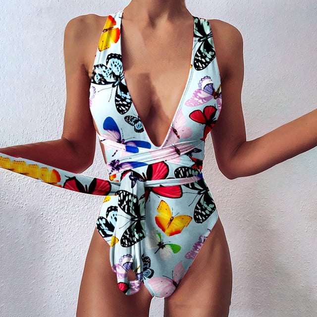 BEFOKA Maillot de Bain d'Été pour Femmes en Liquidation, Robe Bikini de Mode pour Femmes Aguichant à Dos Ouvert à Haute Élasticité