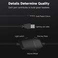thumbnail image 5 of AOC Gaming Headset with Noise Cancelling Mic, Wired Gaming Headphone for PC, PS5, Xbox Series, Xbox Headset, Switch, MAC, High-Quality Sound, RGB Light, Foldable, Portable, Black, 5 of 11