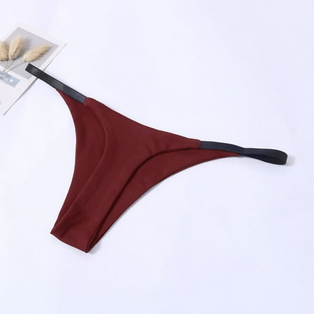 

Underwear for Women Plus Size Women S G-String Pants Low Double Layer Bikini Women S Underwear 35-70 Kg Underwear Wine M