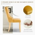 thumbnail image 4 of JESTOP Velvet Dining Chairs Set of 8, Tall Back Side Chair, Modern Upholstered Side Chair with Button Back Ring, Gold Plated Stainless Steel Legs (Gold), 4 of 7