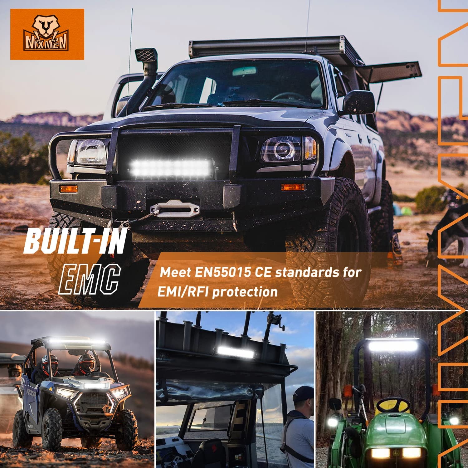 Nilight 13.5 Inch LED Light Bar 120W Flood Spot Combo Beam 14400LM IP68 Offroad Lighting LED Driving Lamp for Pickup Truck SUV ATV UTV Boat 4x4 Jeep