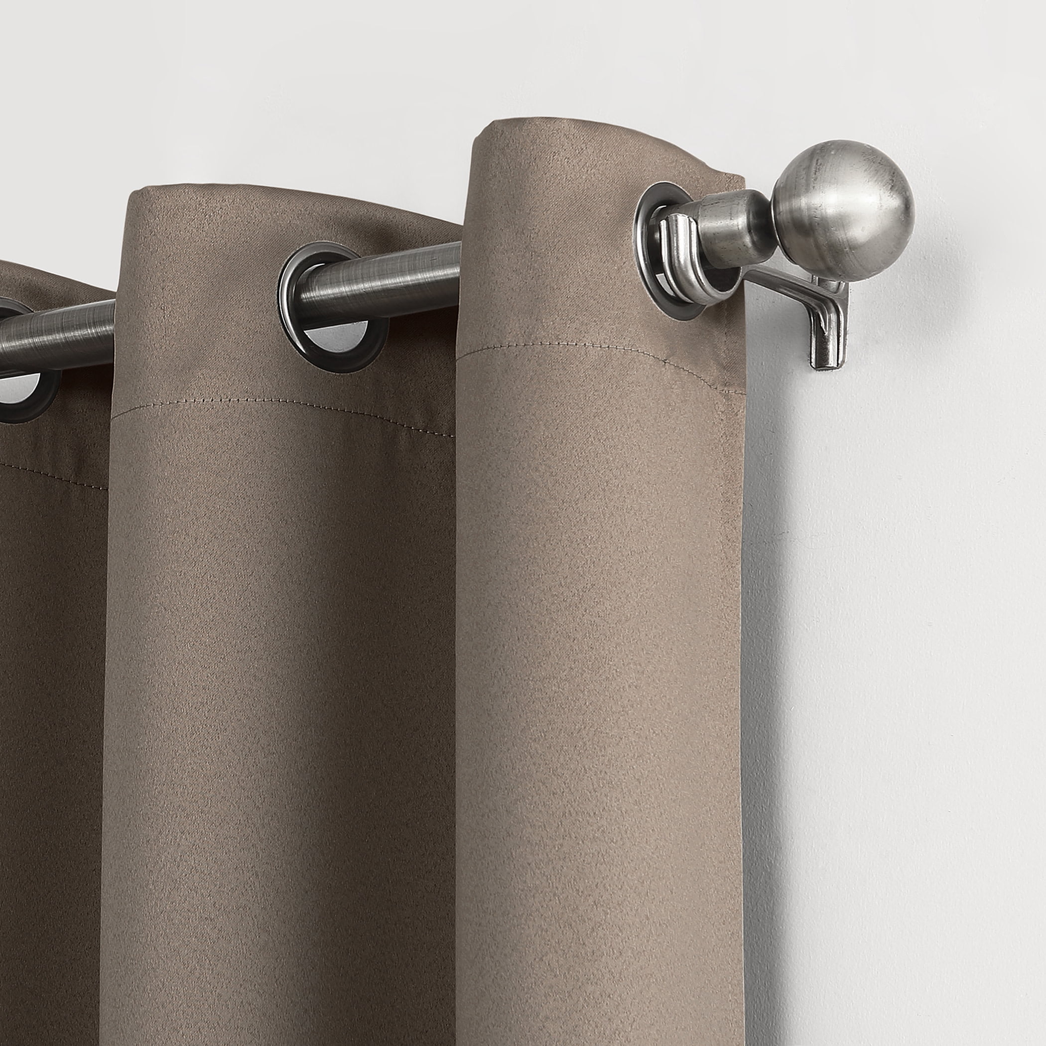 Sun Zero Oslo Extreme 100% Blackout Grommet Curtain Panel, 52"X84", Mushroom, 1-Piece Single Panel