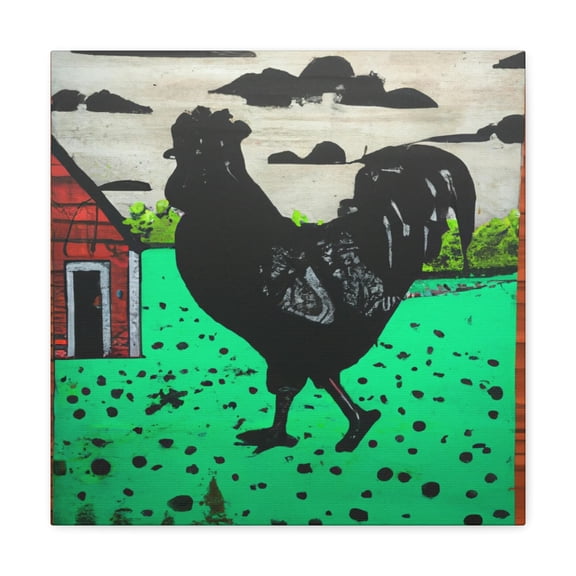 Rooster's Artful Strut - Canvas