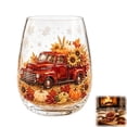 thumbnail image 2 of Fall Glassware Stemless Glasses with 2D Print Pumpkin Maple Leaves Drinking Glasses for Halloween Parties, Thanksgiving Party Home Kitchen Decorations Gifts, 2 of 6