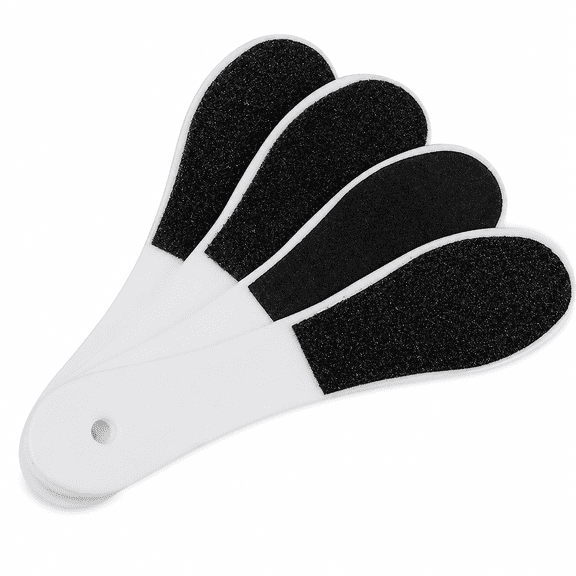 Foot File, Double-sided Foot File 4 Pack, Pedicure Rasp, Coarse Fine 2-Grit Plastic Callus Dead Skin Remover for Home, Salon, Spa, & More