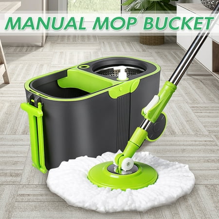Bestller 360 Easywring Microfiber Spin Mop & Bucket Floor Cleaning System with Stainless Steel Basket and