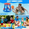 thumbnail image 5 of IC ICLOVER Pool Games Set, Inflatable Pool Basketball Hoop, Floating Cross Ring Toss Games Water Pool Toys for Teens Adults and Family, 5 of 6