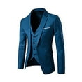 thumbnail image 3 of Atogsazn Men's Casual Blazer V Neck Long Sleeve Dressy Business Wedding Party Jacket Set Fashion Clothing Blue S on Clearance, 3 of 6