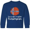 thumbnail image 3 of Inktastic I'm So Cute, I Must be Norwegian Sunflower Norway Flag Long Sleeve Youth T-Shirt, 3 of 5