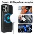 thumbnail image 2 of Decase Strong Magnetic Case for iPhone 15 Pro Max,Compatible with Mag-Safe,Military-Grade Shockproof PU Leather Slim Phone Case Hidden Kickstand Cover for Apple 15 Pro Max,black, 2 of 7